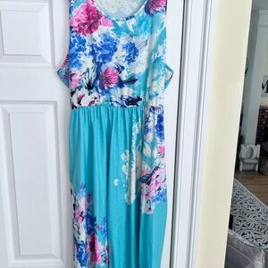 Ladies Size XL OURS Floral Maxi Dress GUC